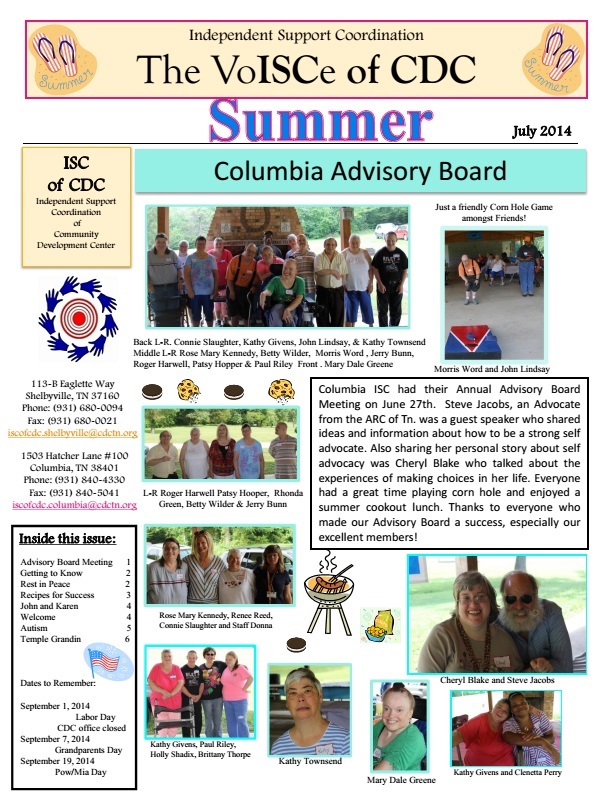 Independent Support Coordination Summer 2014 Newsletter